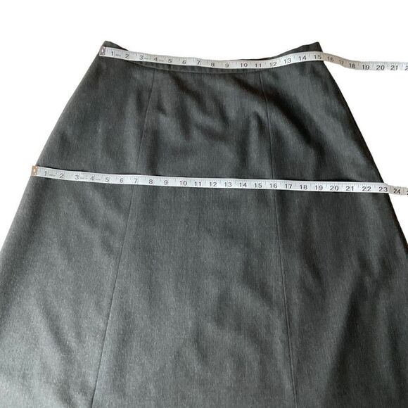Carlisle Maxi Skirt Dark Grey A-Line Wool Spandex Blend Charcoal Women Size 14 - Picture 4 of 13
